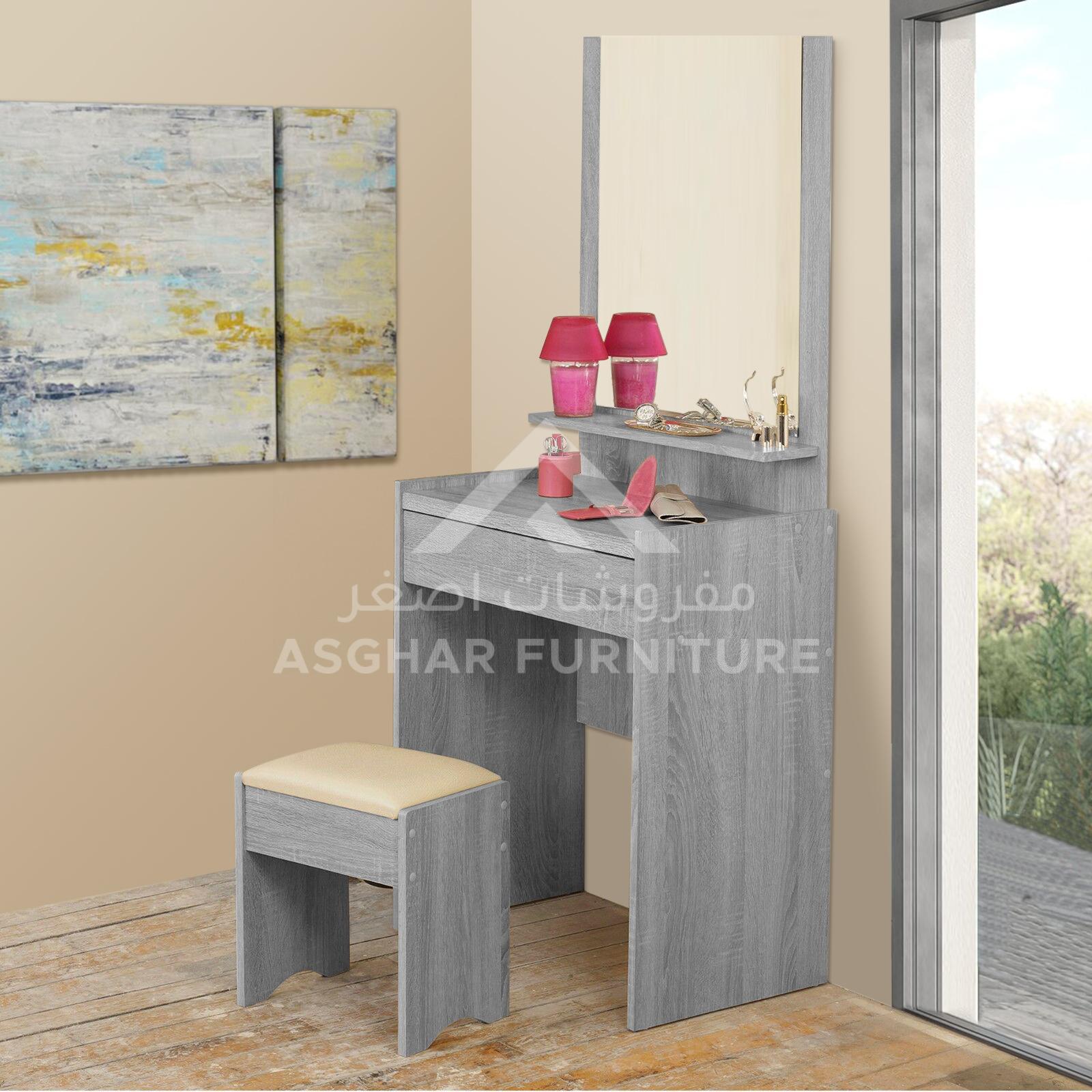 Oak Dressing Table With Mirror And Stool 1 Oak Dressing Table With Mirror And Stool